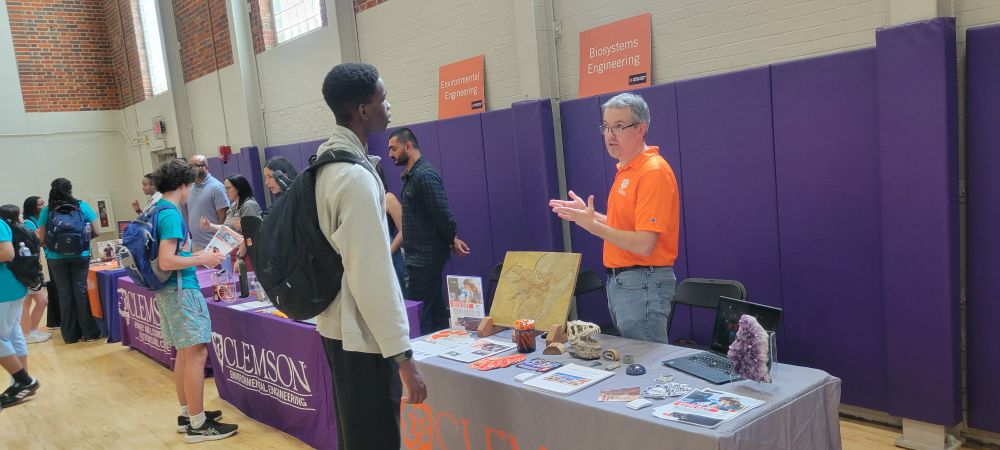 High school student learning about careers in geology. 