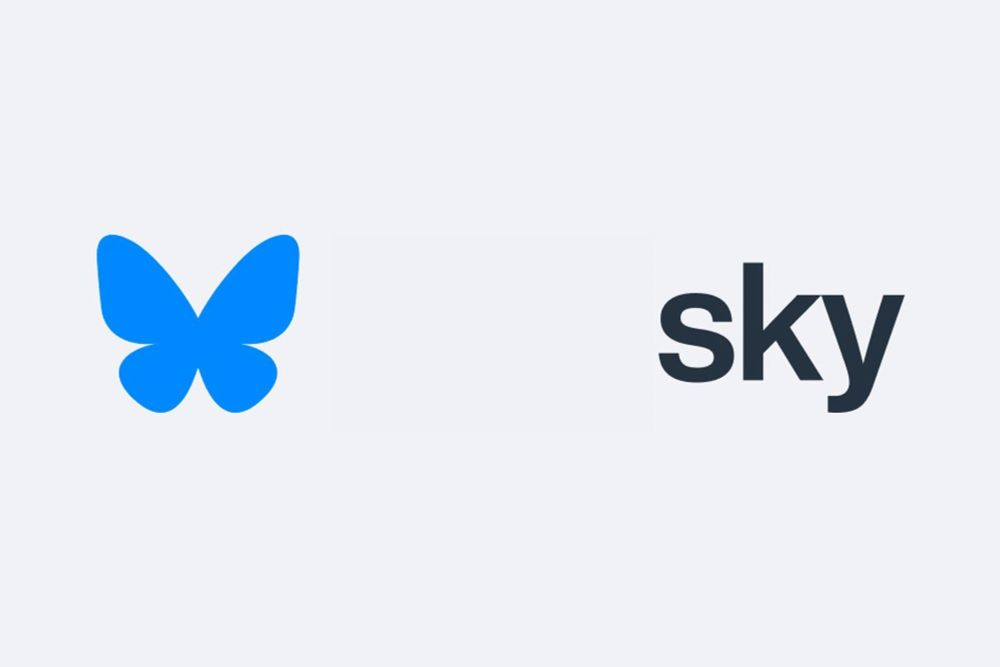 The blue sky logo, feature a butterfly and the word “blue sky” except that blue has been covered up, so the logo only says “sky” 