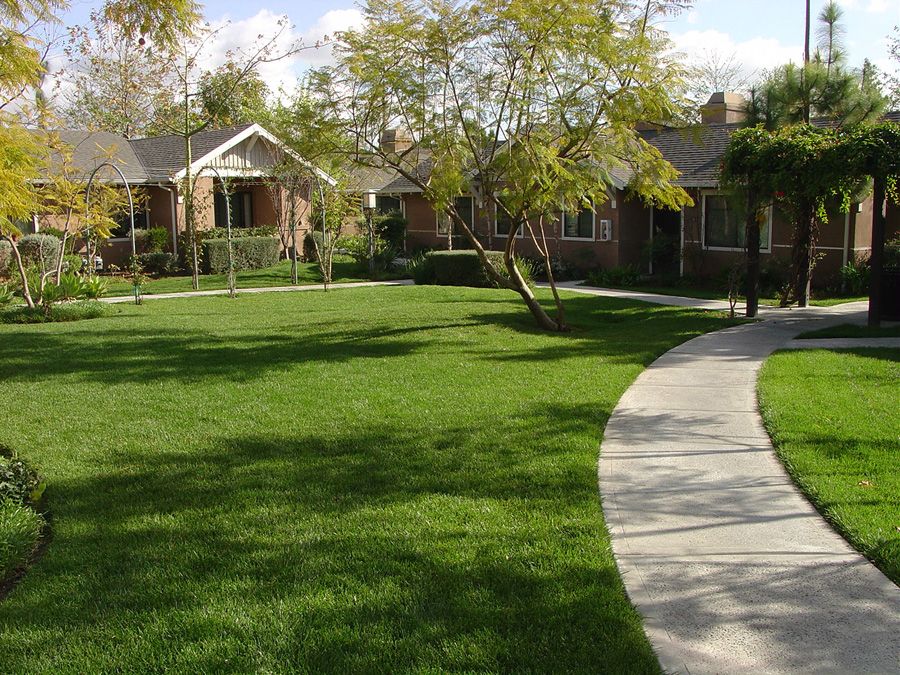 Color image of the senior apartment complex I worked at for 16 years. Single level buildings had 4 apartment spaces, and two story building had 8.
