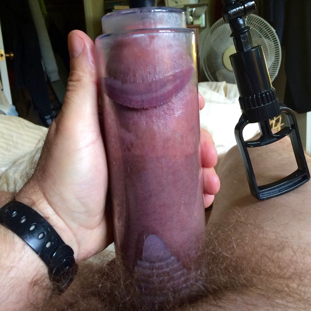 Closeup of my pumped dick filling the tube. 