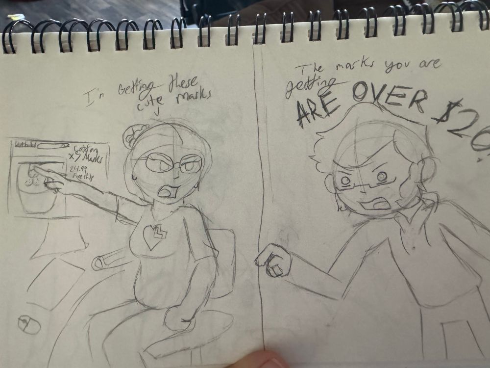 “I’m getting these cute masks”
-masks $19.99

“Those masks you are getting ARE OVER $20!”