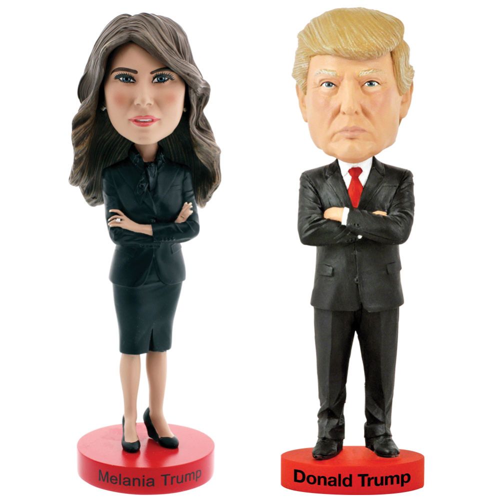 The only two dolls your baby can have:  Donald and Melania bobbleheads.