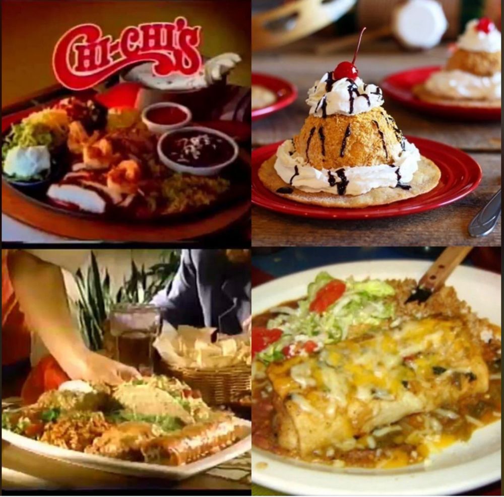 Images from the once-popular Tex-Mex restaurant Chi-Chi's, which is reopening after 20 years. 

Shots include the magical fried ice cream. A large plate piled high with tacos, beans, a burrito, and other mystery cheesy items. Lastly, a solo shot of the classic Chimichanga - a deep-fried burrito smothered in cheese. 

It's all gonna be okay. 