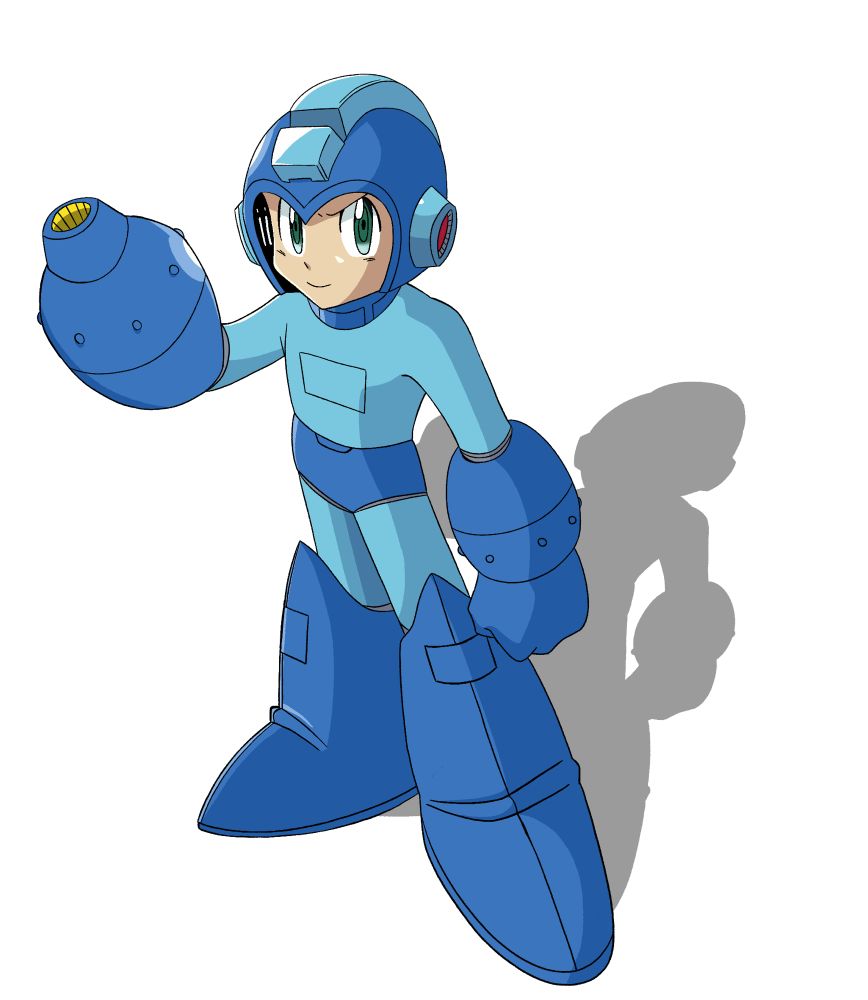 Classic Megaman (Rock) drawn in Hitoshi Ariga’s style from his Megamix manga.