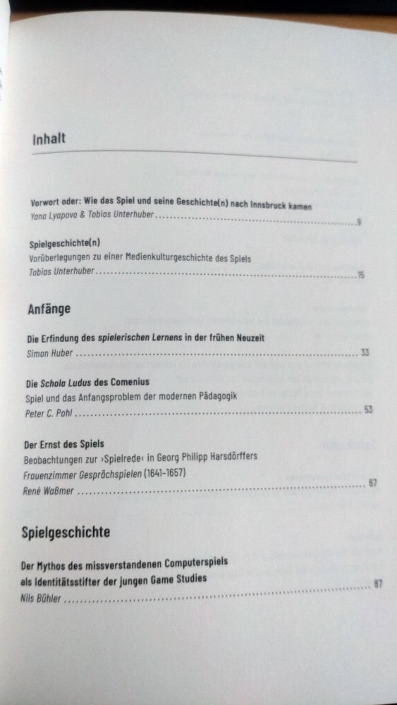 Inhaltsverzeichnis Tagungsband Spielgeschichten)