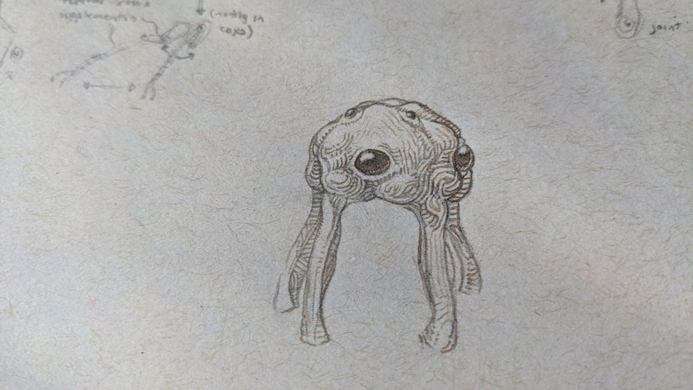 the drawing of the bottle and first leg segment of quadrupedal being