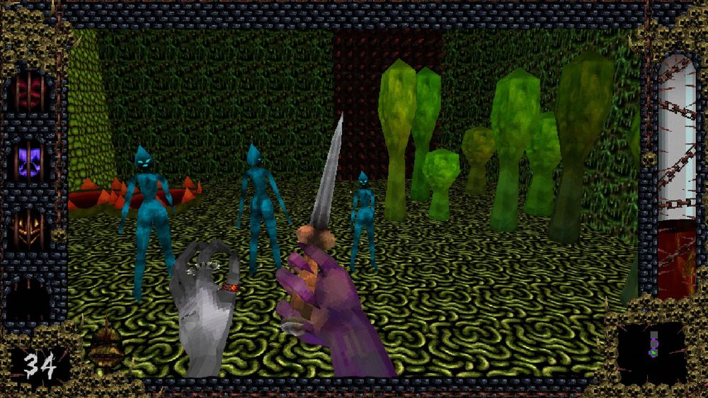 three golems next to several slime growths