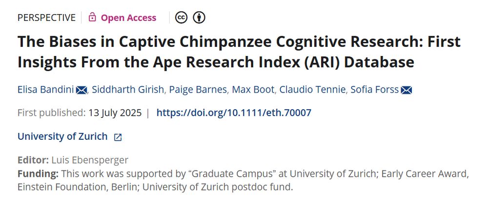 The Biases in Captive Chimpanzee Cognitive Research: First Insights From the Ape Research Index (ARI) Database