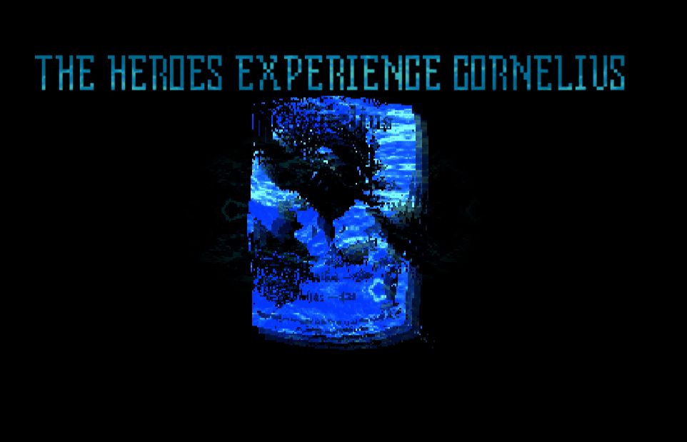An image of a made up part of The Prophecy from Deltarune. “The Heroes Experience Cornelius”