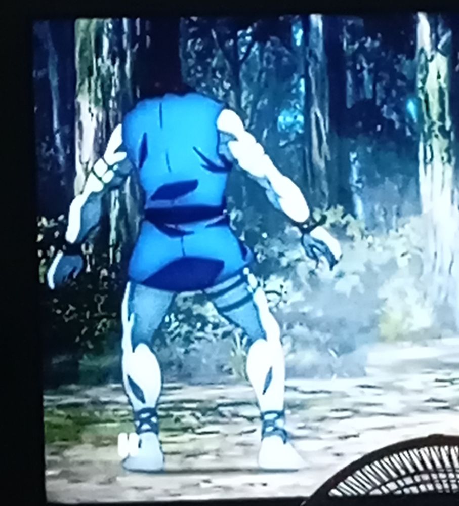 o corpo de um homem forte sem cabeça 