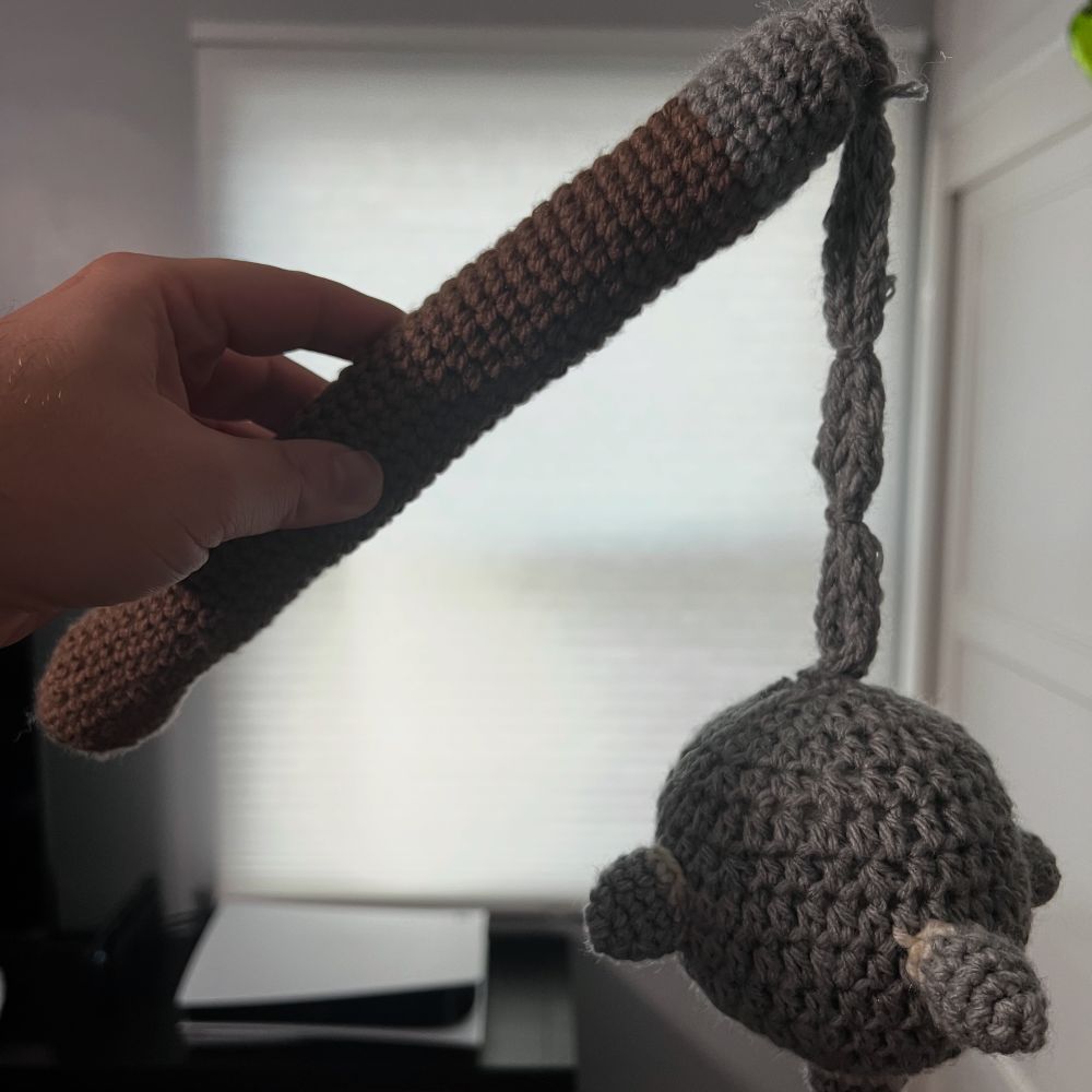 A crochet flail
