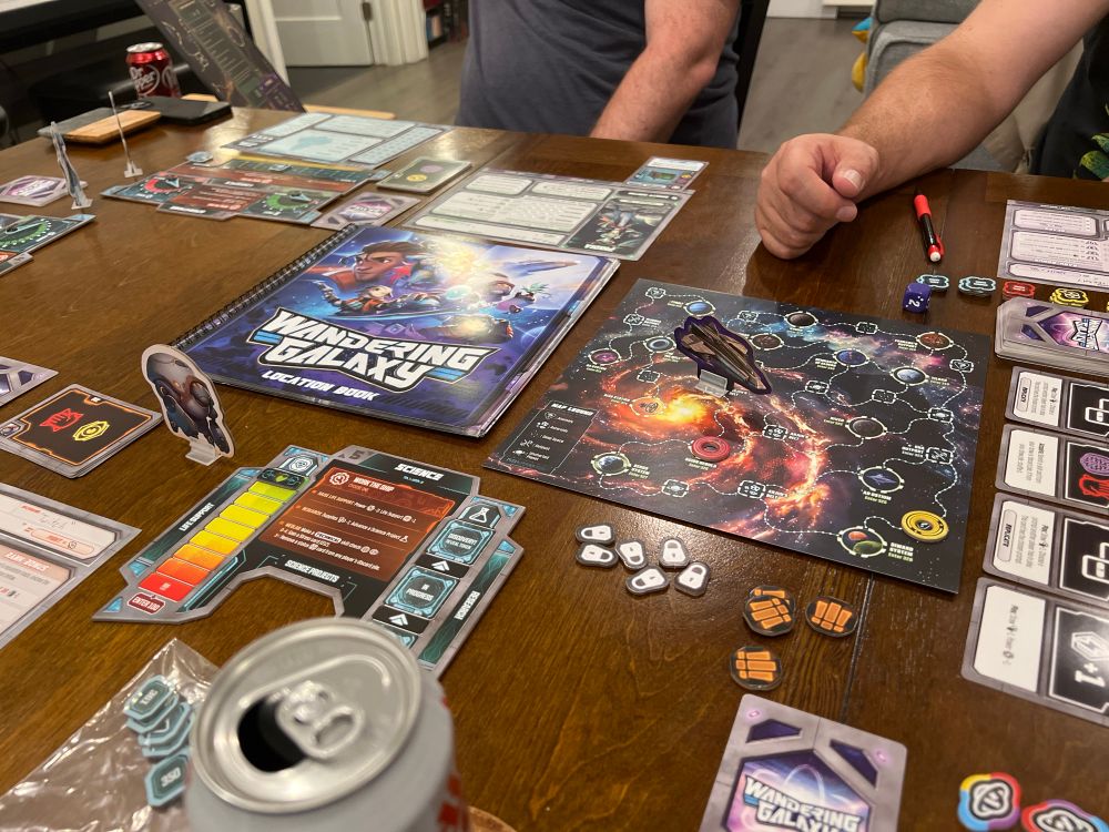 A game of Wandering Galaxy for five players