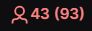 43 view count on twitch with a plug in showing total actual viewers that are just not active in the chat being 93.