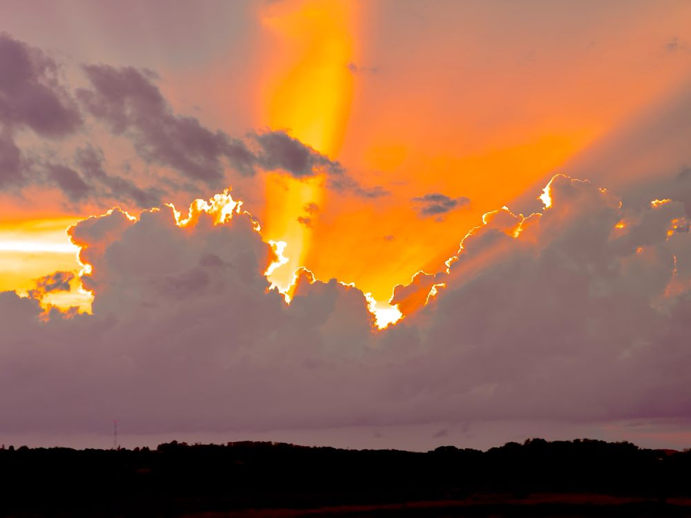 Sunset blocked by dying storm clouds 