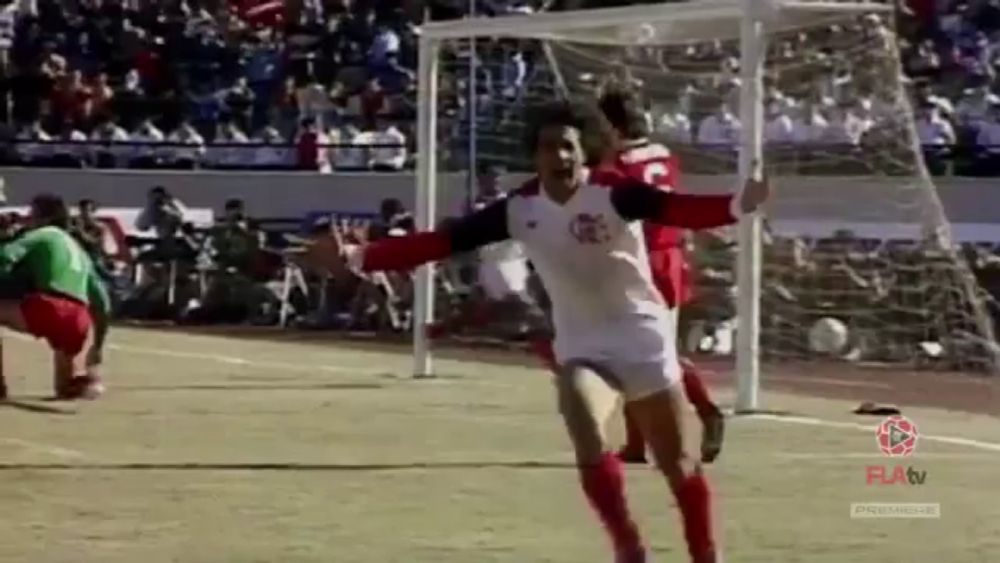 a soccer player celebrates a goal with his arms outstretched in front of a crowd