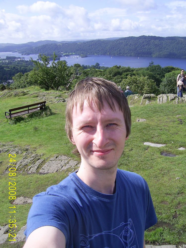 Me in 2008. Orrest Head, Lake District. Windermere is in the background.