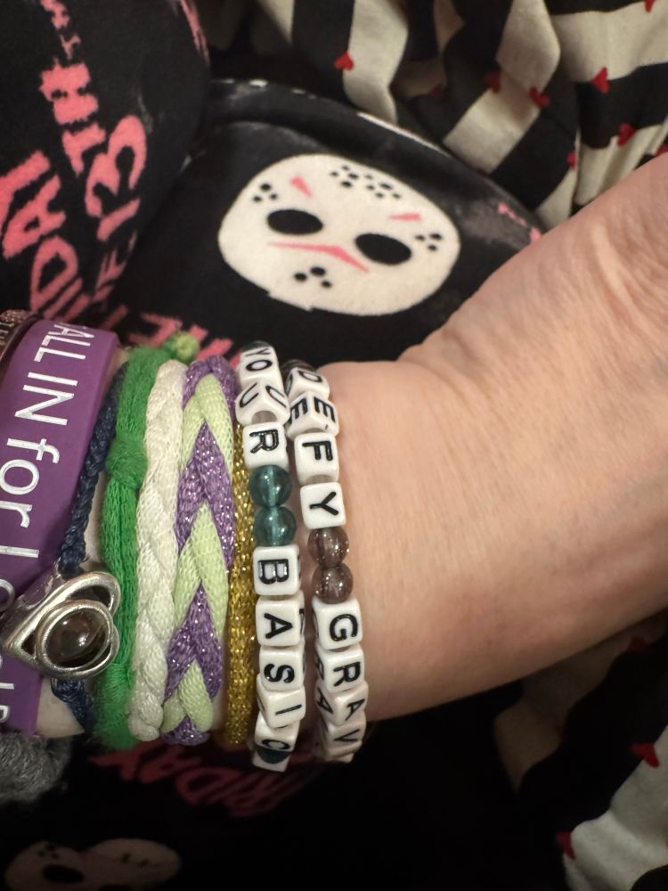 Defy Gravity and Not Your Basic Witch bead bracelets 