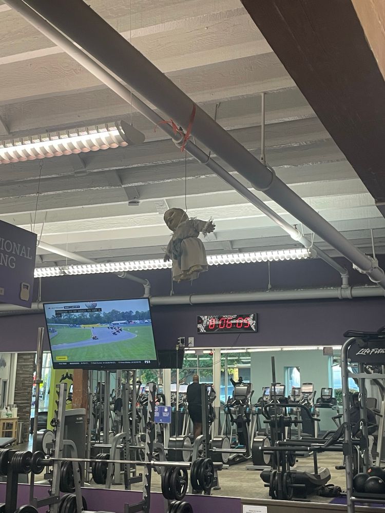 A hanging baby doll