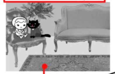image from homestuck of Rose talking to her cat in a furnished parlor