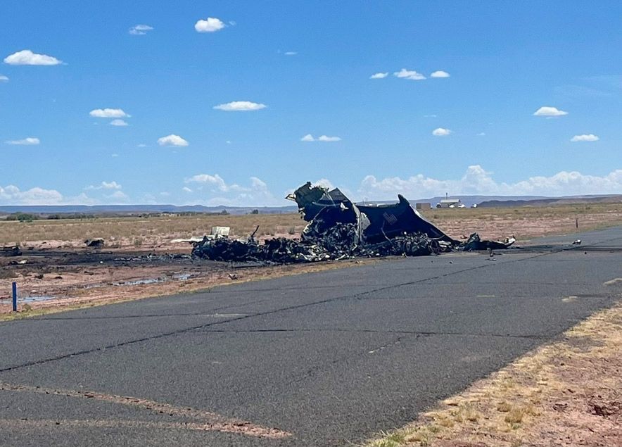 A medical transport plane en route to pick up a patient at the Chinle Airport crashed and burst into flames Tuesday, killing all four people aboard. All victims were non-local medical flight personnel...