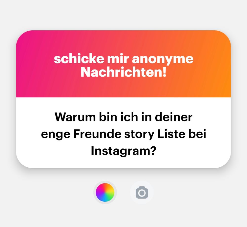 ngl frage: "Warum bin ich in deiner enge Freunde story Liste bei Instagram?"