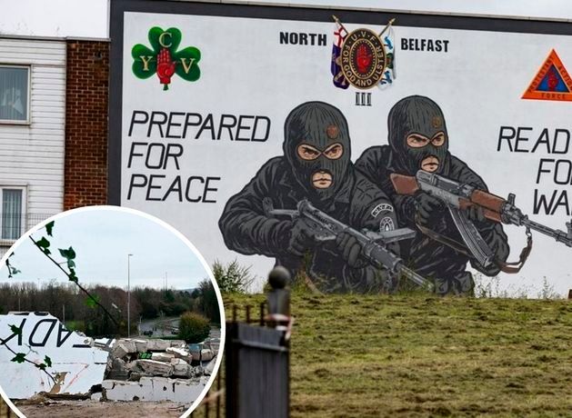Infamous ‘Prepared for Peace, Ready for War’ UVF mural fully restored after Storm Darragh damage