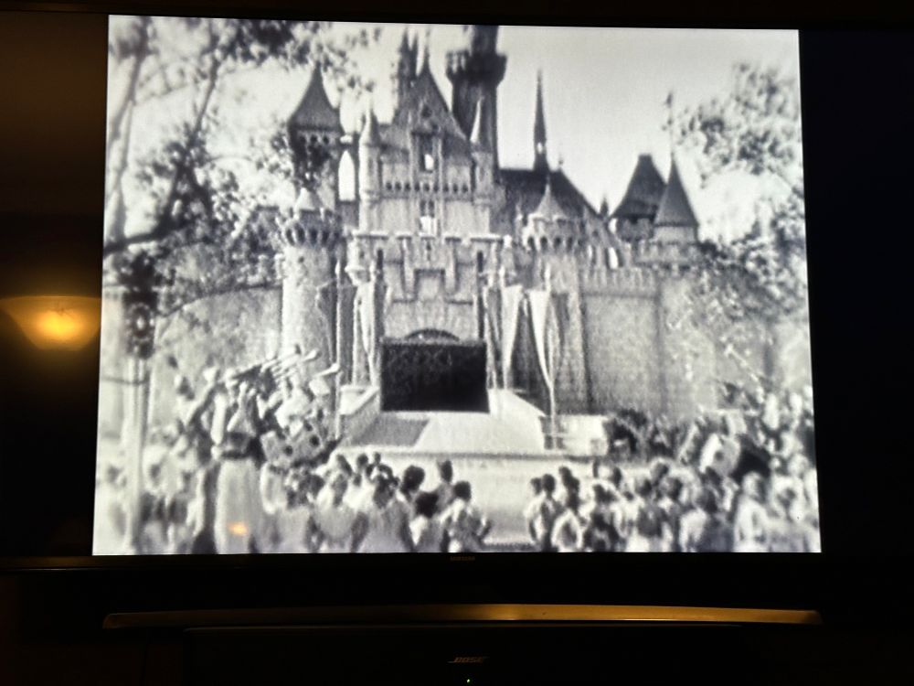 The drawbridge of Sleeping Beauty Castle being lowered for the first time. 