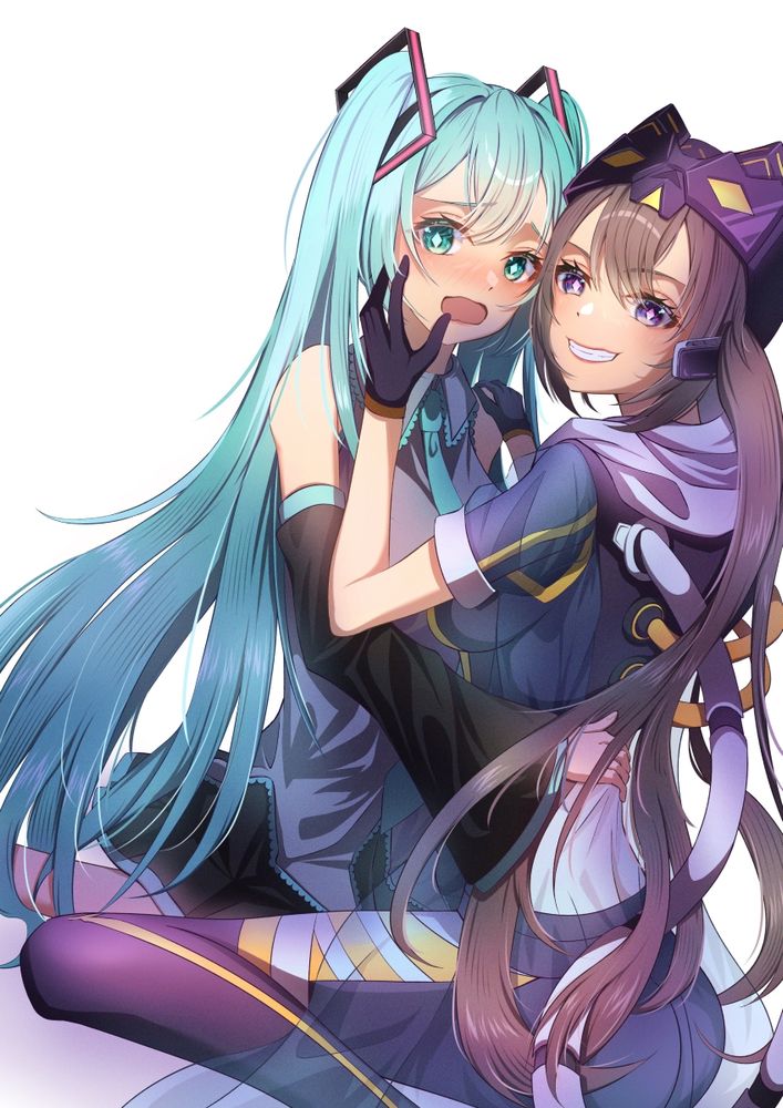 初音ミクとI:Pマスカレーナのイラスト