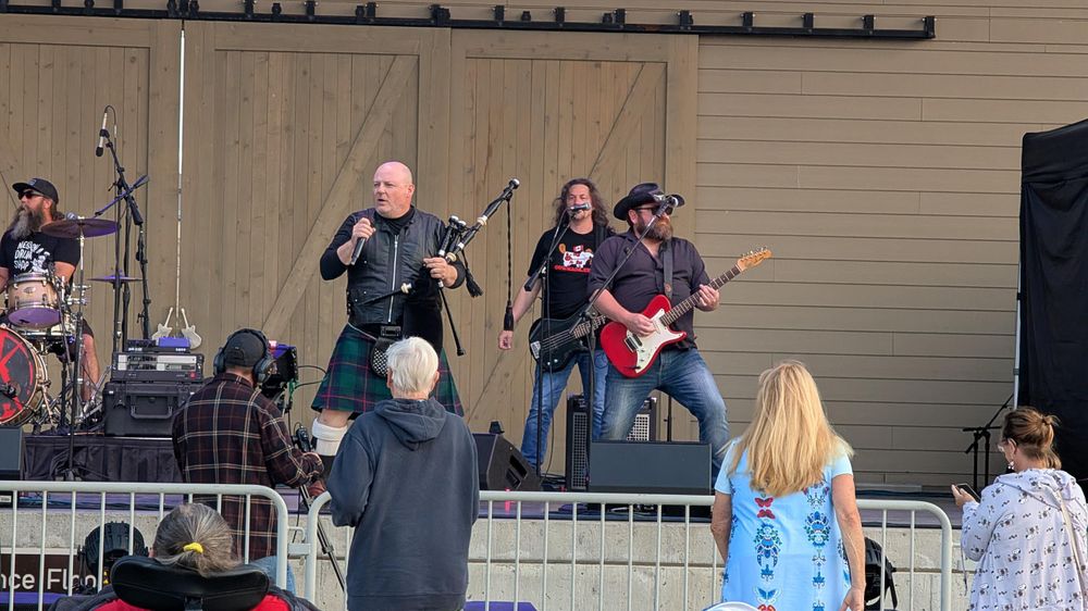 A group from Canada called Arcana Kings playing at the Levitt Sioux Falls. Rock, Metal, and bagpipes!