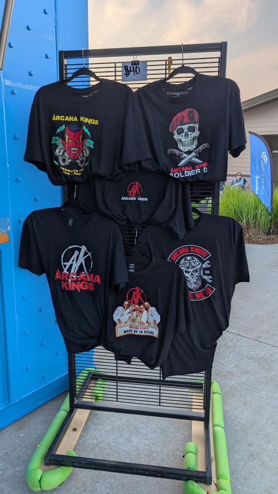 A group from Canada called Arcana Kings and their merch.