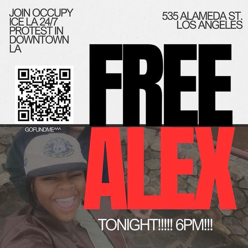 JOIN OCCUPY ICE LA 24/7 PROTEST IN DOWNTOWN LA, 535 ALAMEDA ST.
LOS ANGELES - TONIGHT!!!! 6PM!!!

Image via of Alex smiling & link to her gofundme.