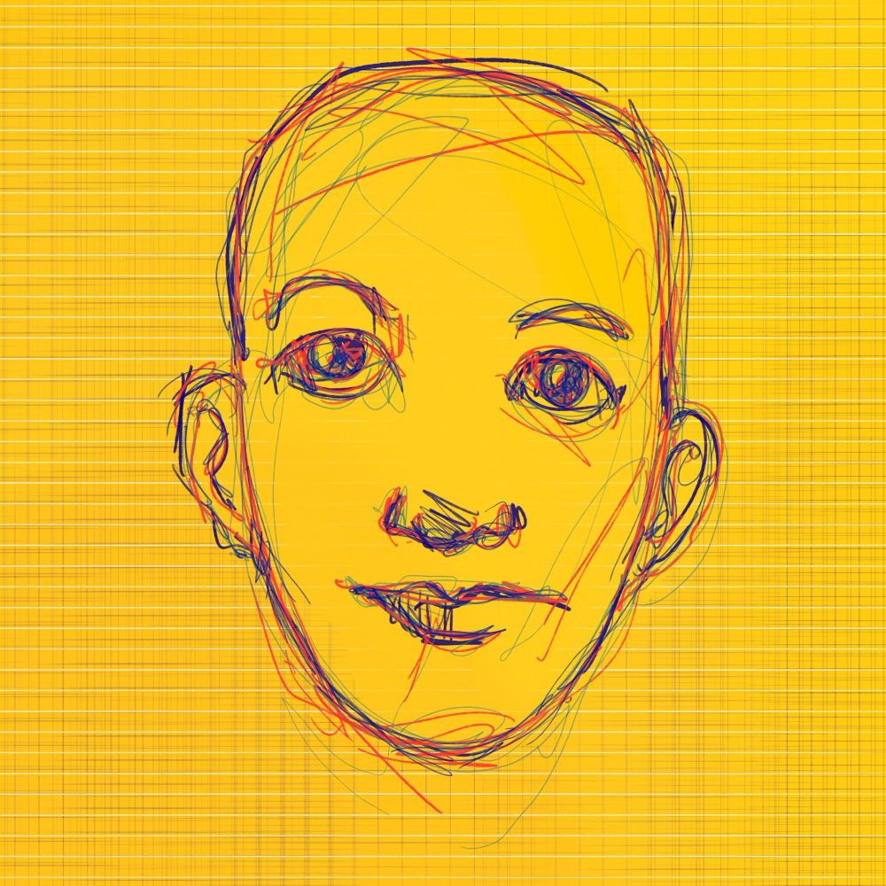 Portrait/visage homme exécuté à l’aide de Procreate