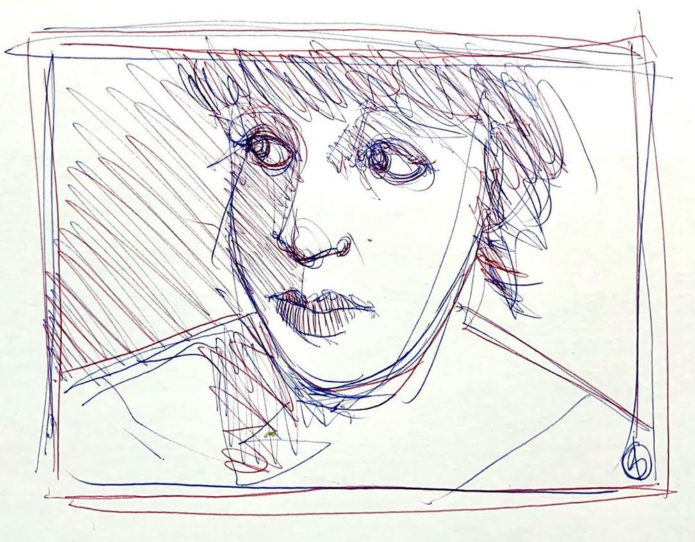 Portrait réalisé au stylo bille