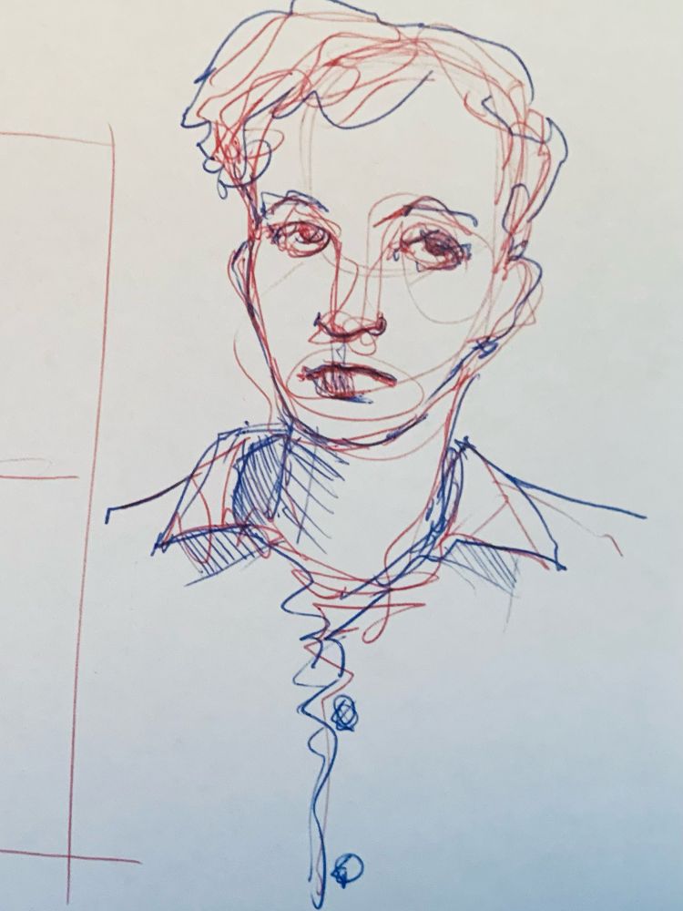 Visage tracé au stylo bille