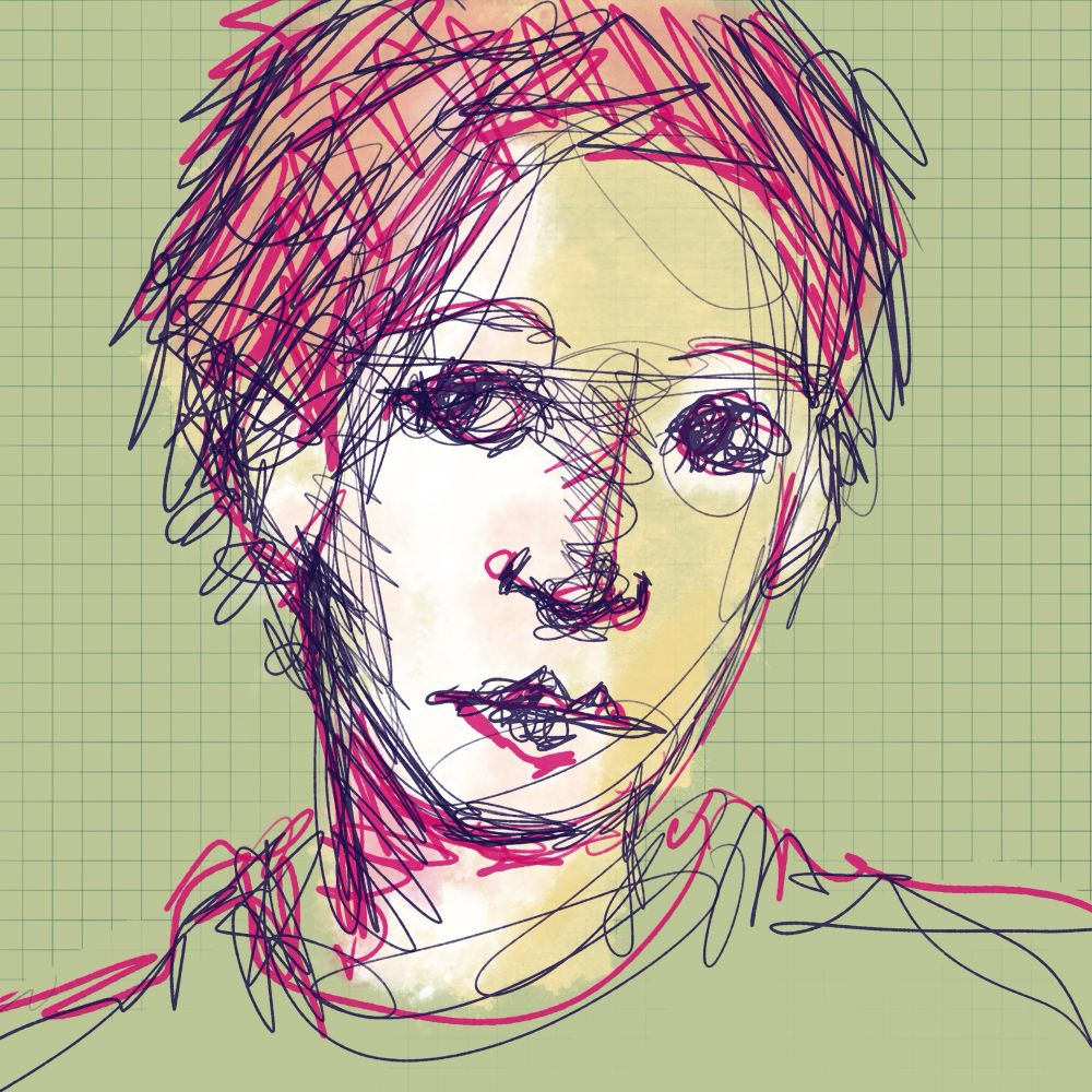 Visage d’homme réalisé avec Procreate