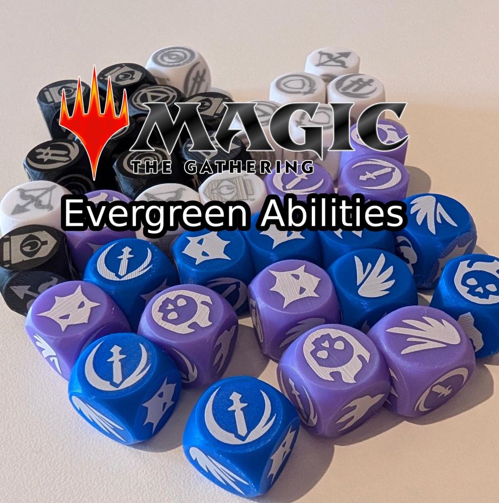 Cool dice for magic the gathering, featuring two types