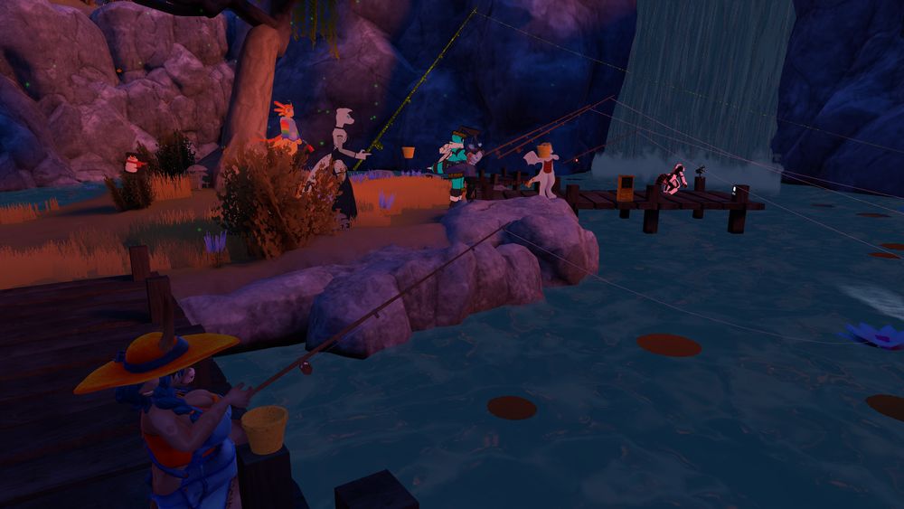 A picture of a group of creatures fishing on VRchat