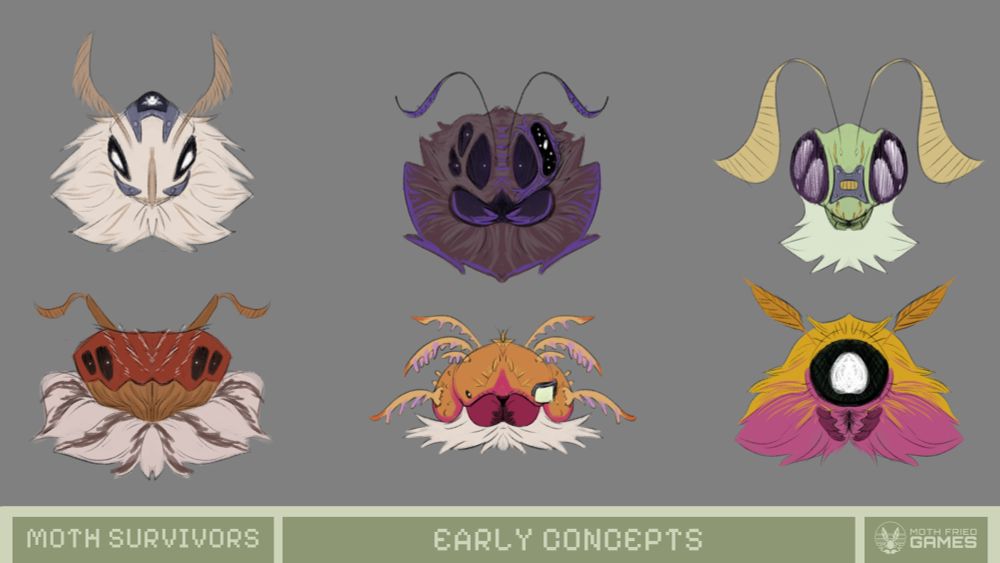 An assortment of 6 different sketch portraits of bug creatures, some with cybernetic implants, other just mutated.