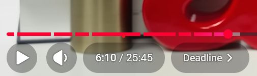 a screenshot of the bottom left corner of the new YouTube player UI with the play button, volume, timestamp, etc. placed in round containers