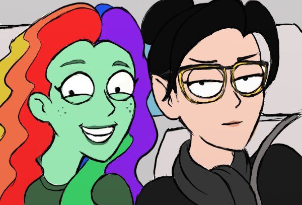 D'Vana Tendi and T'Lyn as Rainbow Girl/Goth Girl