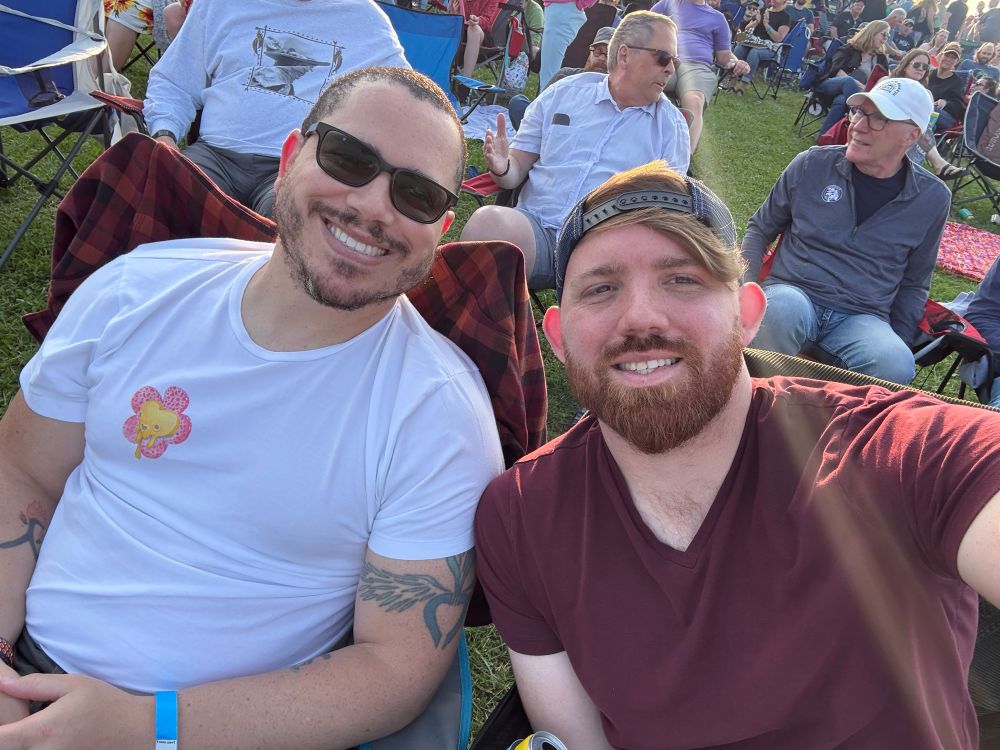 Boyfriend and I sitting next to each other