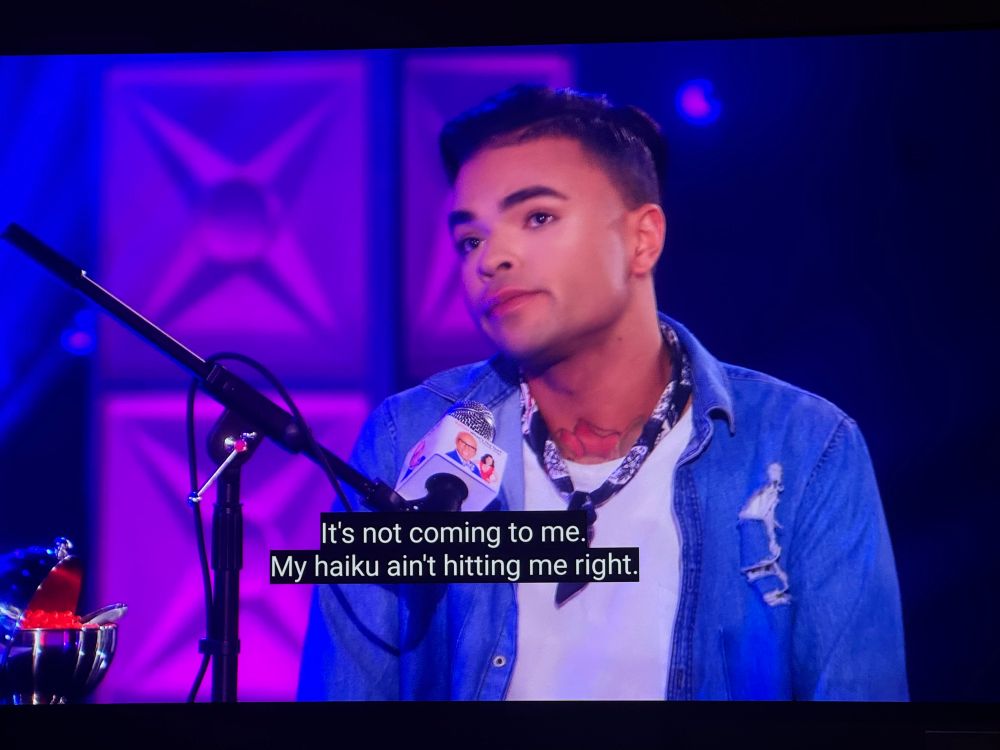 Miss Vanjie saying “it’s not coming to me. My haiku ain’t hitting me right.”