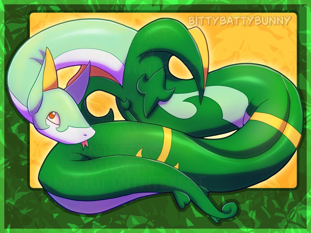 fanart of the pokemon serperior