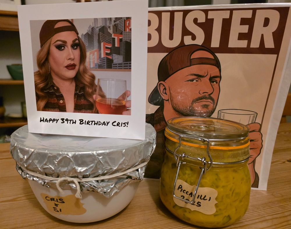 The best side eye in the world with homemade xmas pudding and piccalilli 