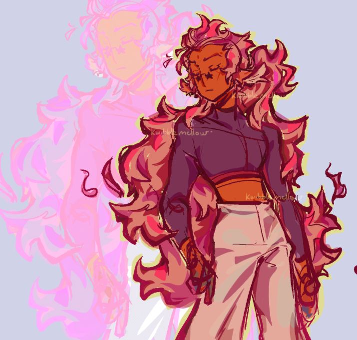 doodle of red son looking classy. pretty even.