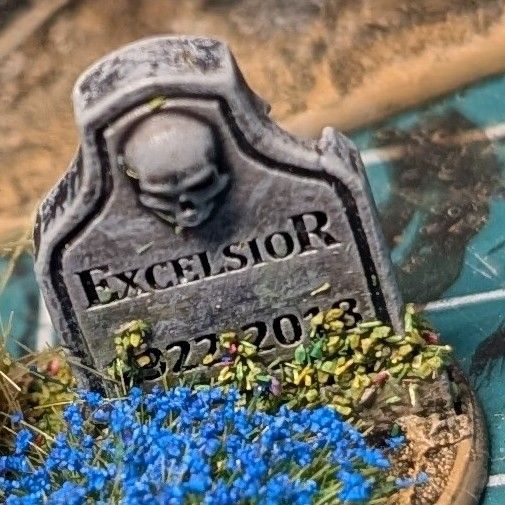One of the resin gravestones has a Stan Lee tribute, "Excelsior 1922-2018" which I thought was a lovely nod. Can't remember the vendor but picked up from Salute52