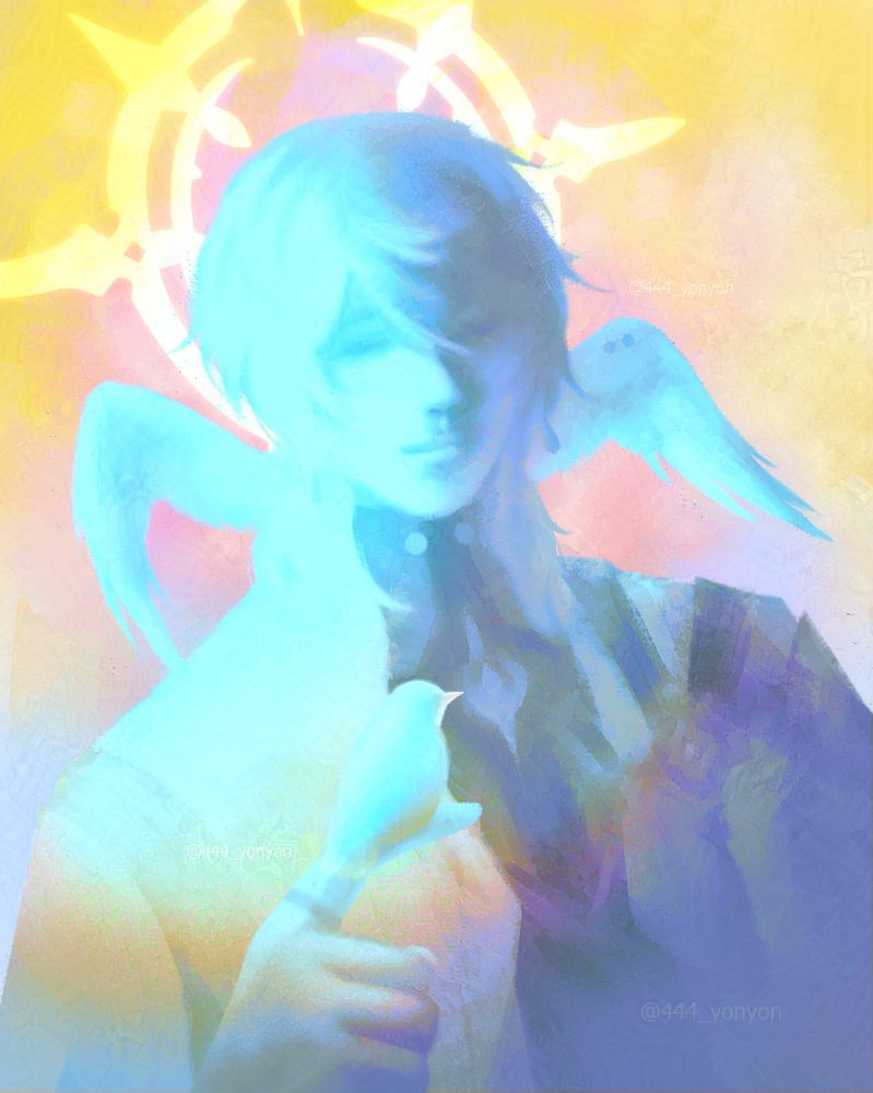 Digital painting of Sunday with a little bird