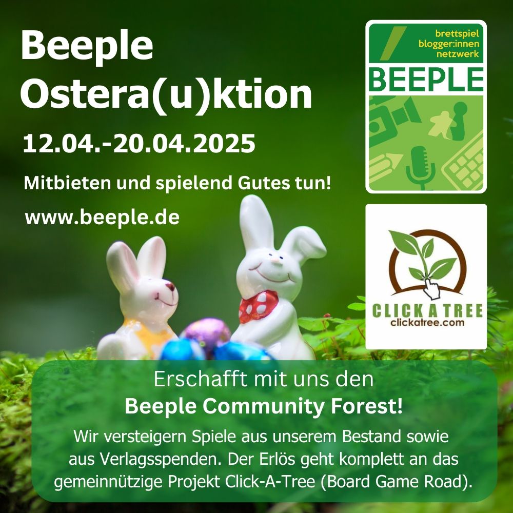 Beeple Osterauktion. 12.04. - 20.04. 

Auf Spielschätze bieten und Projekt Click-A-Tree (Board Game Road) unterstützen.