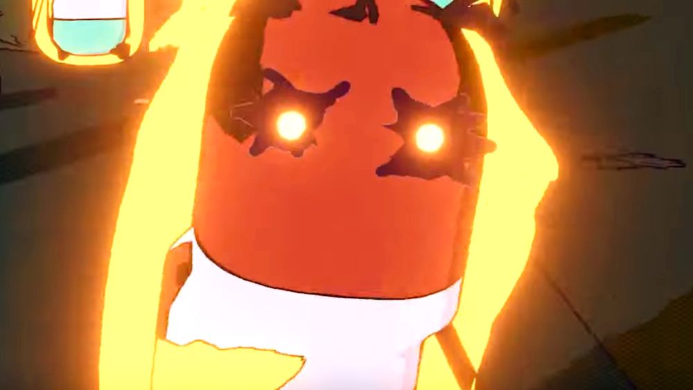 Guntouchables - A flaming figure.