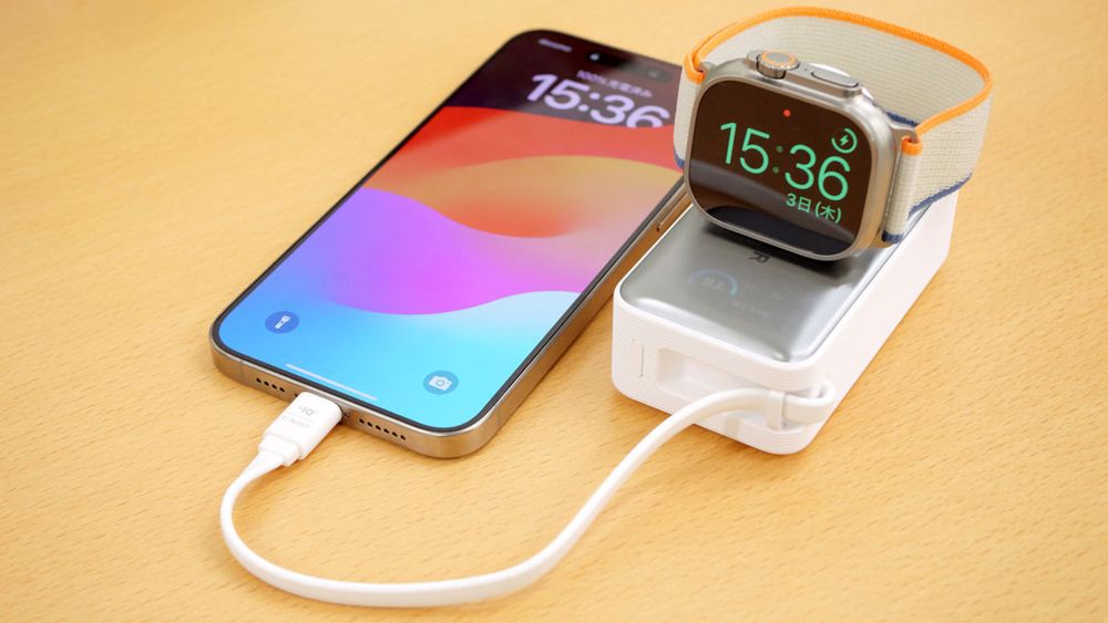 USB Type-Cケーブル一体型でスマホやタブレットに充電可能＆Apple Watch充電器としても使える1台3役な大容量モバイルバッテリー「Anker MagGo Power Bank(10000mAh, 35W, For Apple Watch)」を使ってみた